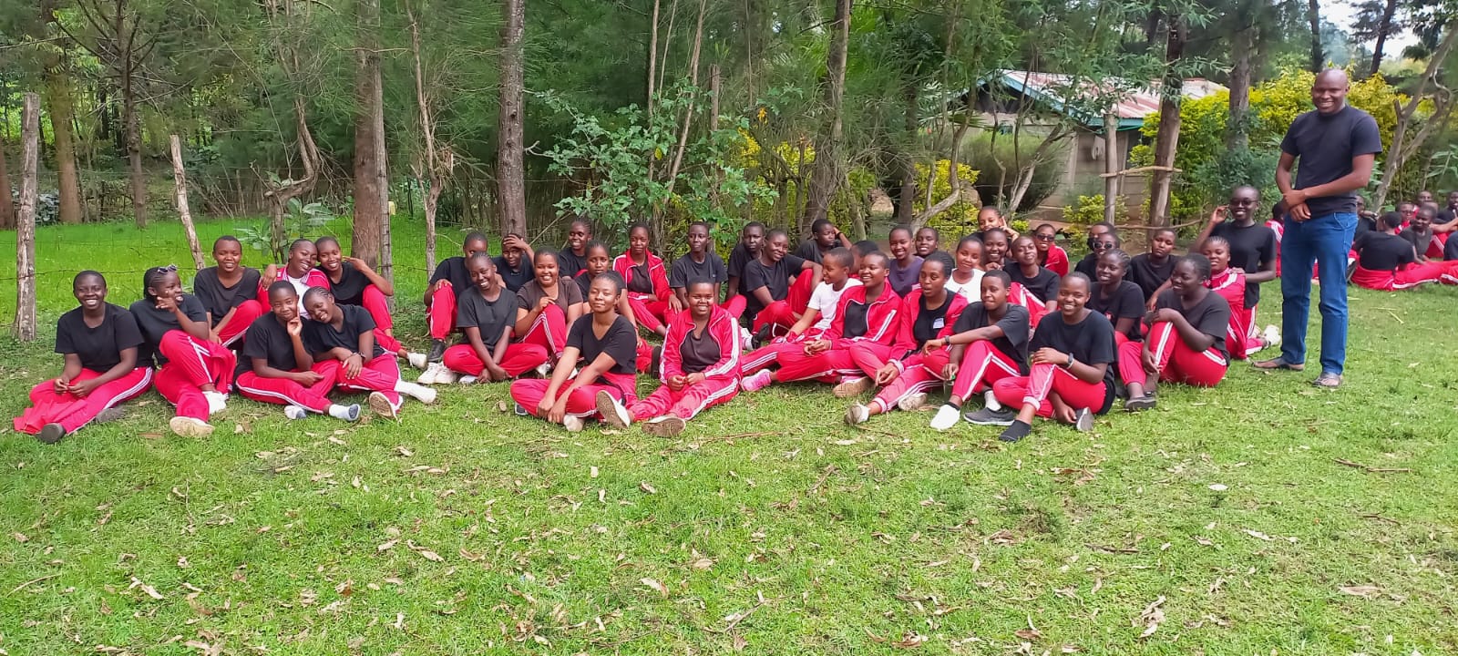 Form 4 Red 2023 Candidates on a retreat with their class teacher 